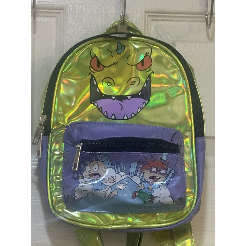 Nickelodeon Rugrats Reptar Mini Backpack‎ Holographic Metallic Pickles Childs